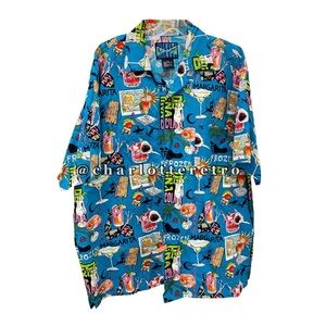 90s vtg Nicole Miller • Button Down Camp Shirt • L (50)